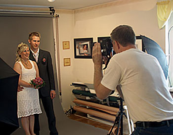 I studion hos Erics Foto i H&auml;ssleholm